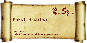 Makai Szabina névjegykártya